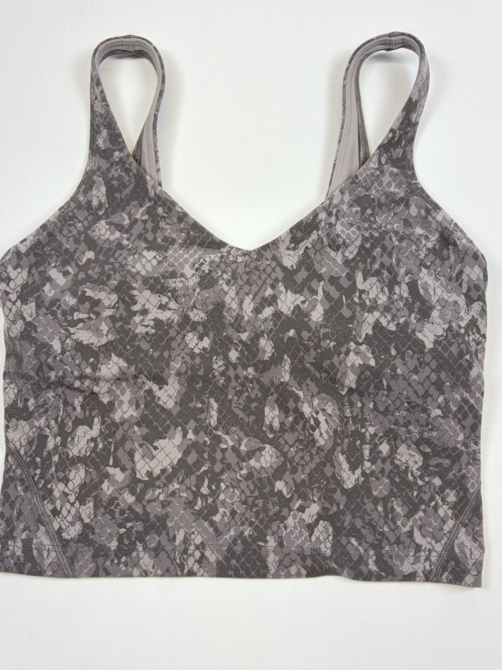 LULULEMON ALIGN SNAKESKIN PRINT SHELF BRA CROP TANK TOP SIZE 2